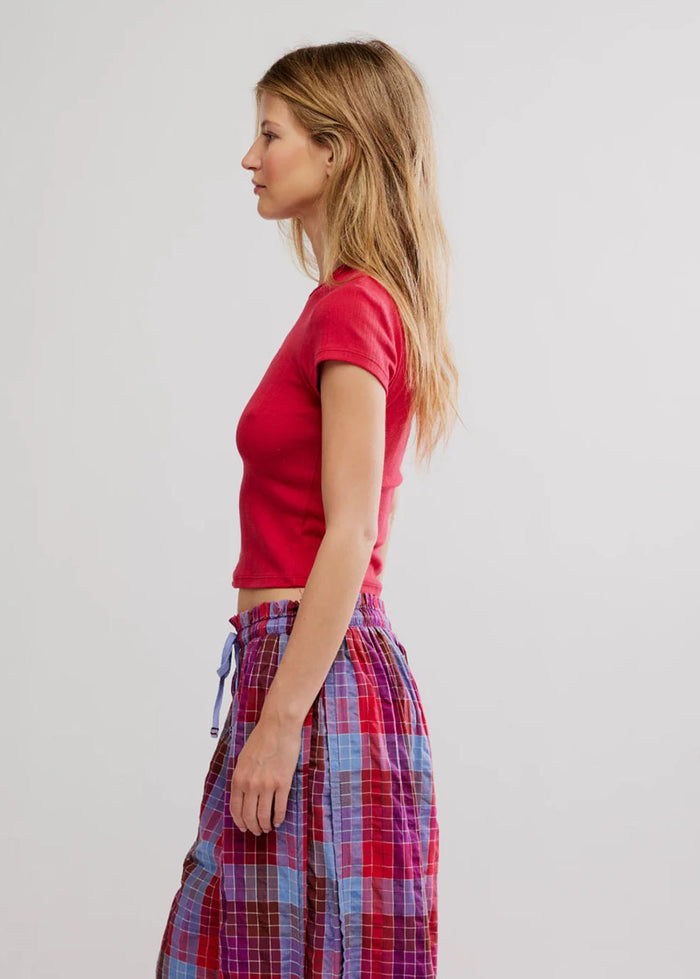 Wait A Minute Baby Tee - Lipstick Red