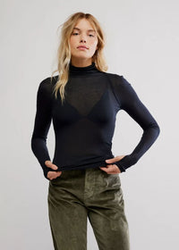 Close To Home Layering Top - Black