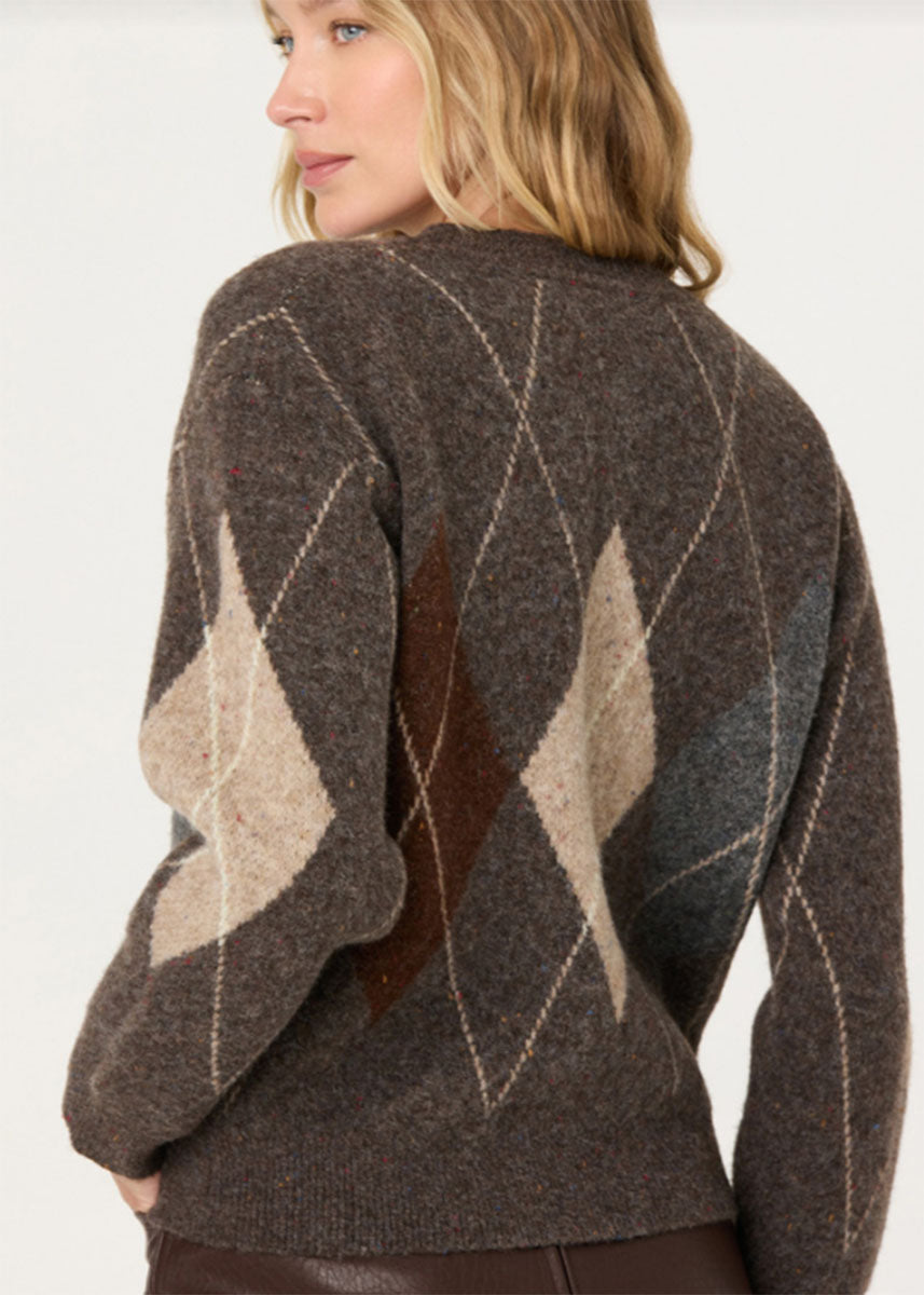 Terri Sweater - Grey Brown Argyle
