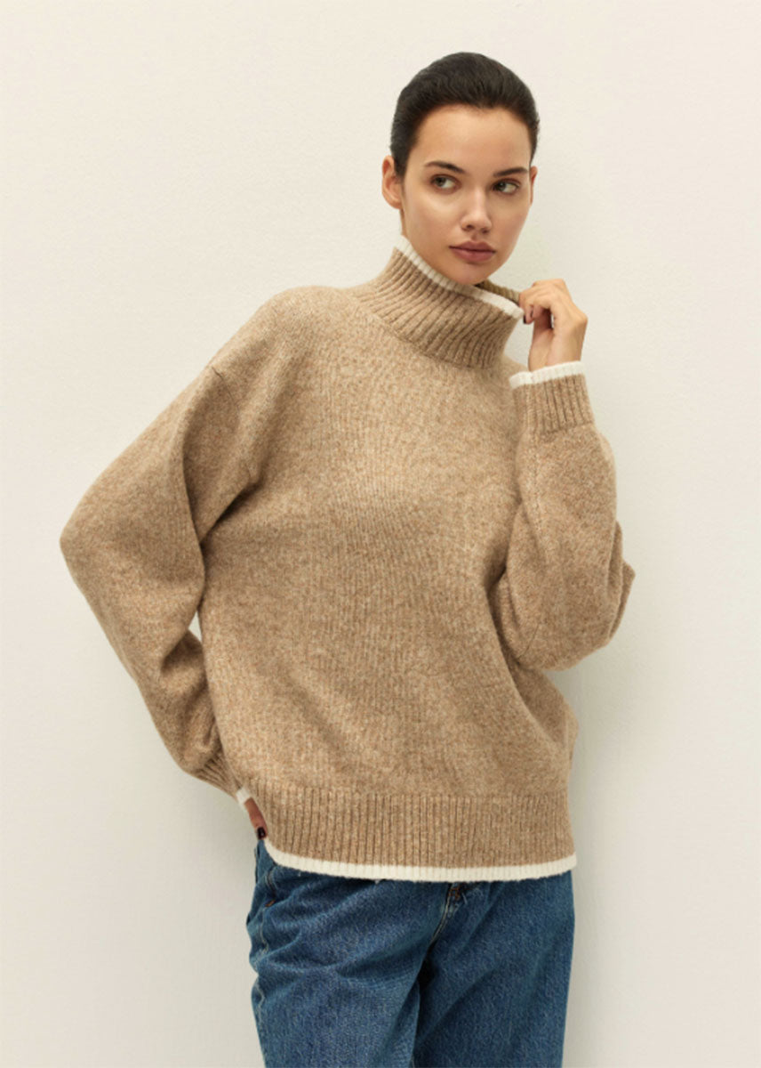 May Turtleneck Sweater - Taupe