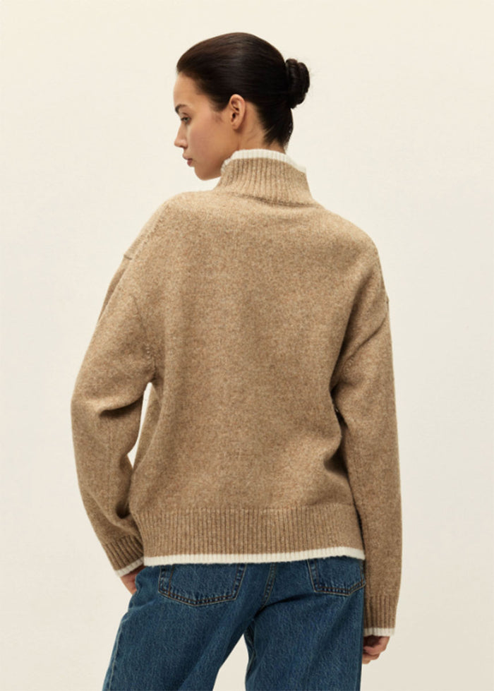 May Turtleneck Sweater - Taupe