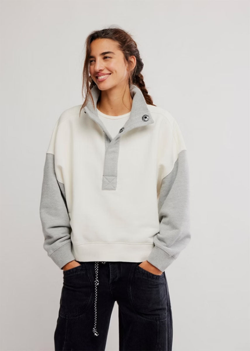 Colorblock Timeless Pullover - Heather Grey Combo