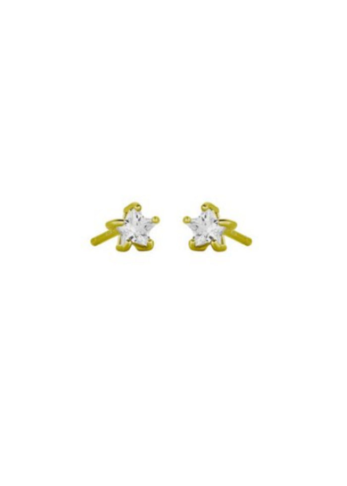 Littles Crystal Star Studs - Gold