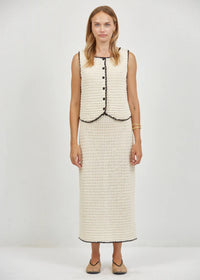 Daphne Crochet Top - Natural Black