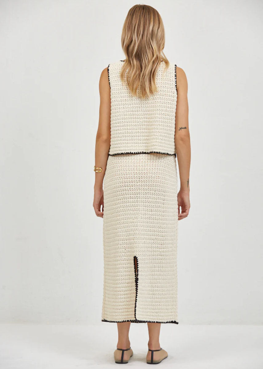 Daphne Crochet Top - Natural Black