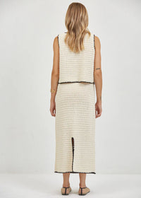 Daphne Crochet Top - Natural Black