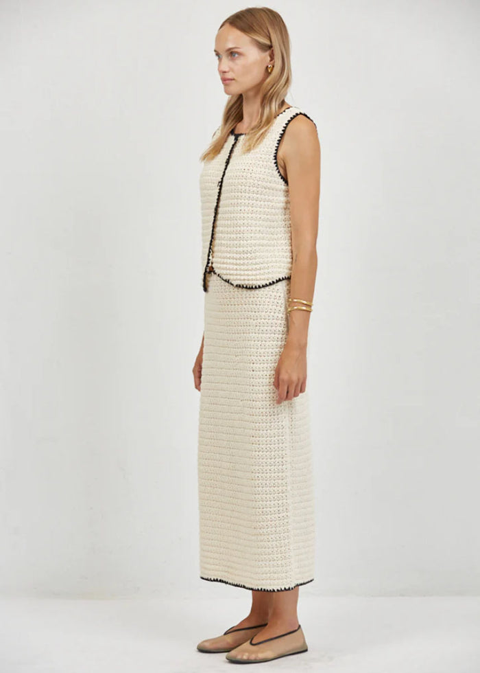 Daphne Crochet Top - Natural Black