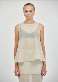 Camille Sheer Top - Taupe