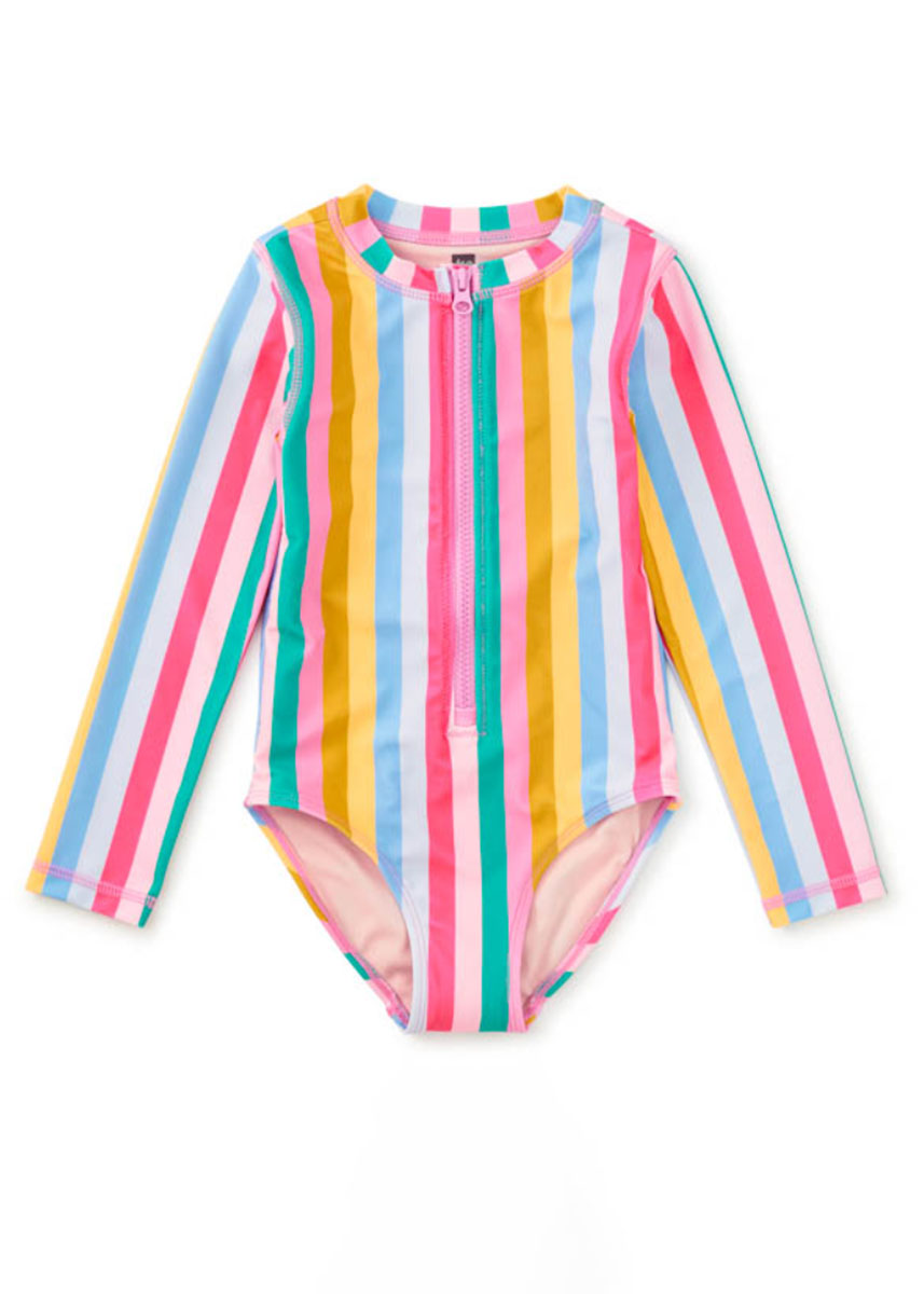 Long Sleeve One-Piece Swimsuit - San Sebastian Stripe