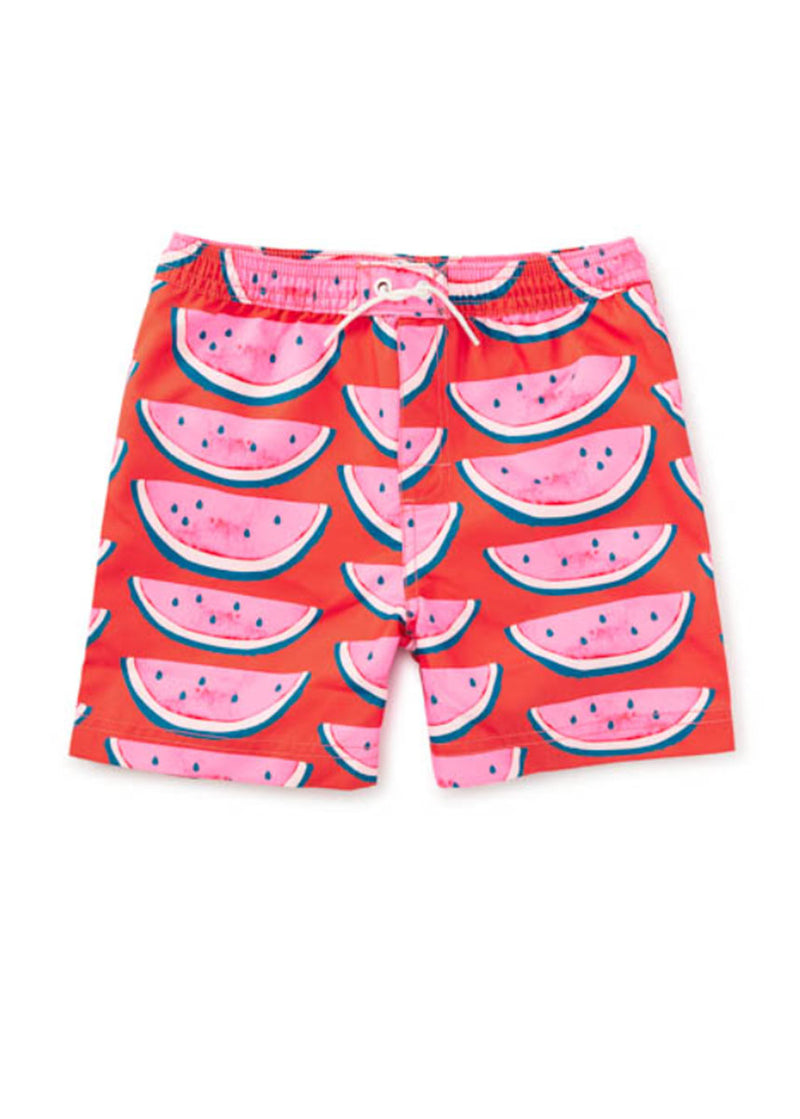 Mid-Length Swim Trunks - Watermelon Slices