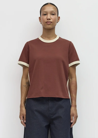 The Cait Top - Brown & Cream