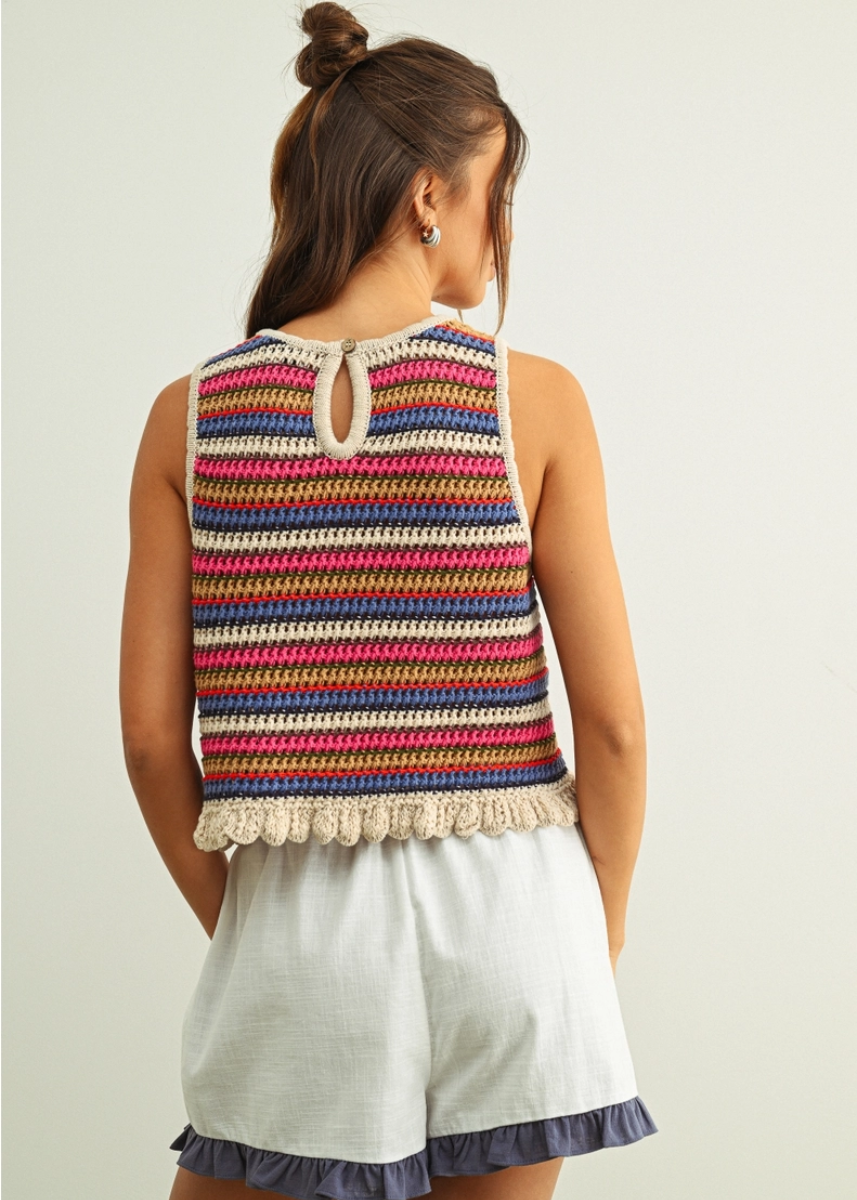 Selena Colorful Sleeveless Top