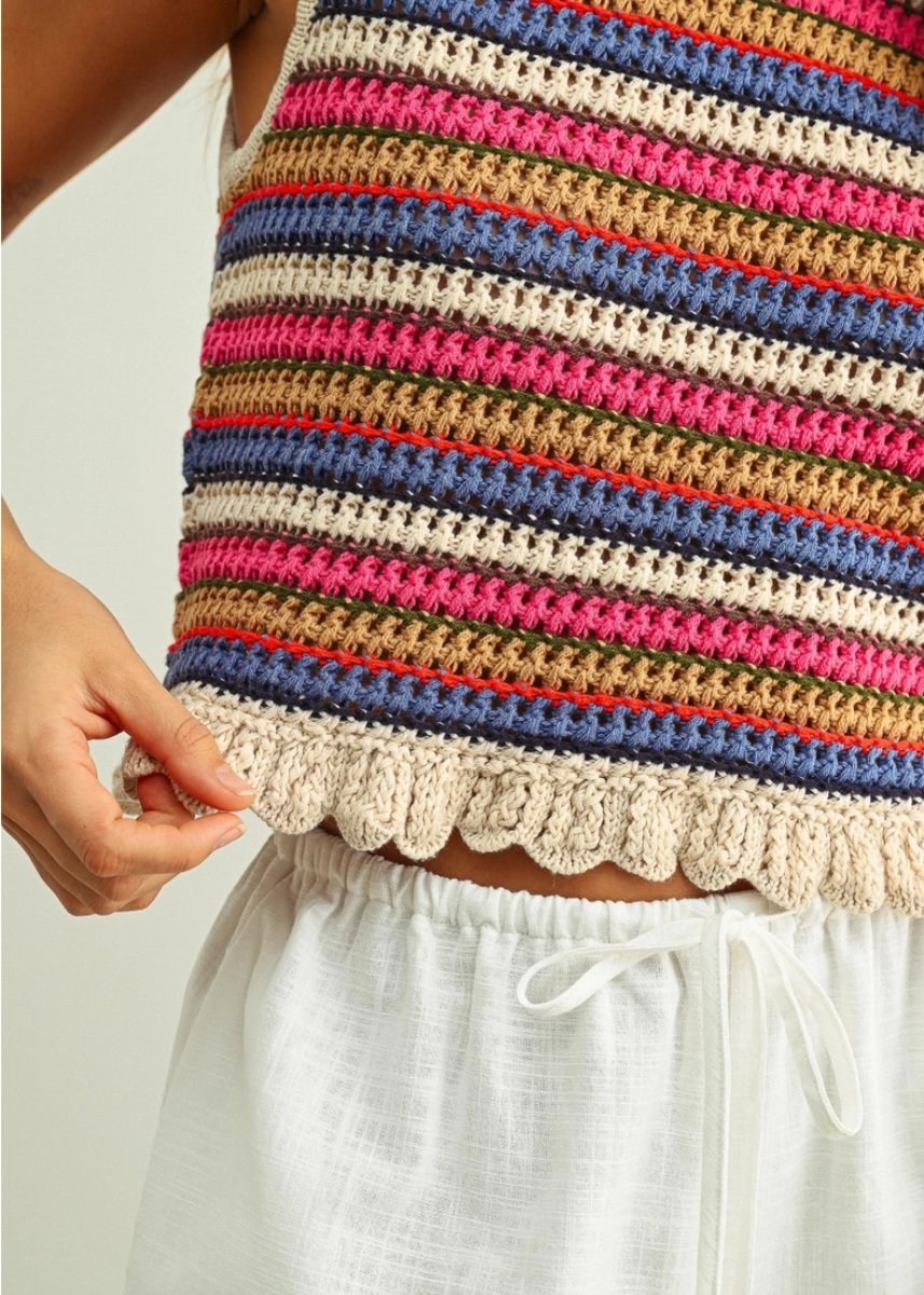 Selena Colorful Sleeveless Top