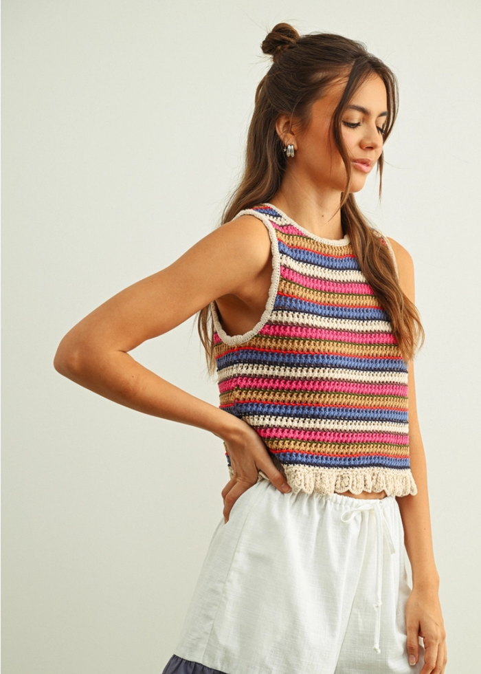 Selena Colorful Sleeveless Top