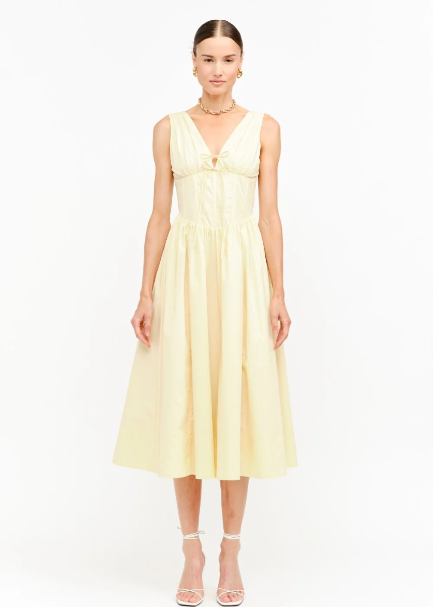 Shae Corset Midi Dress - Butter Yellow