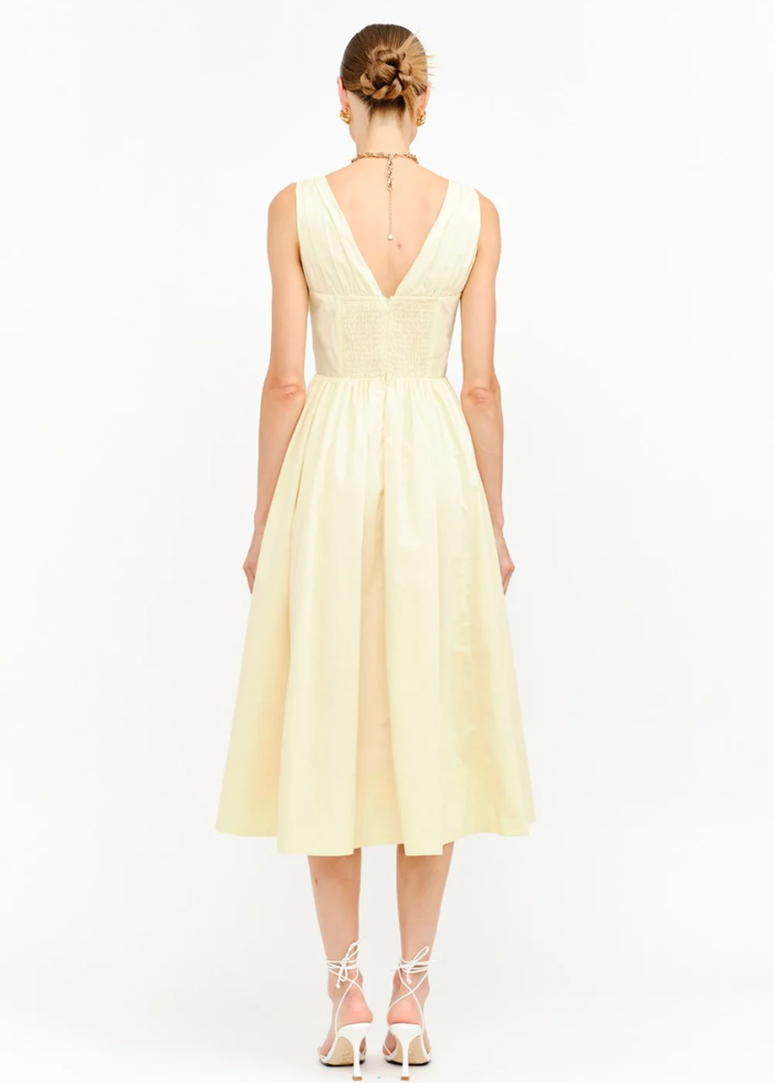 Shae Corset Midi Dress - Butter Yellow