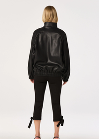 Shayna Oversized Faux Leather Jacket - Black