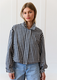 Sidney Gingham Zip Jacket - Navy Gingham