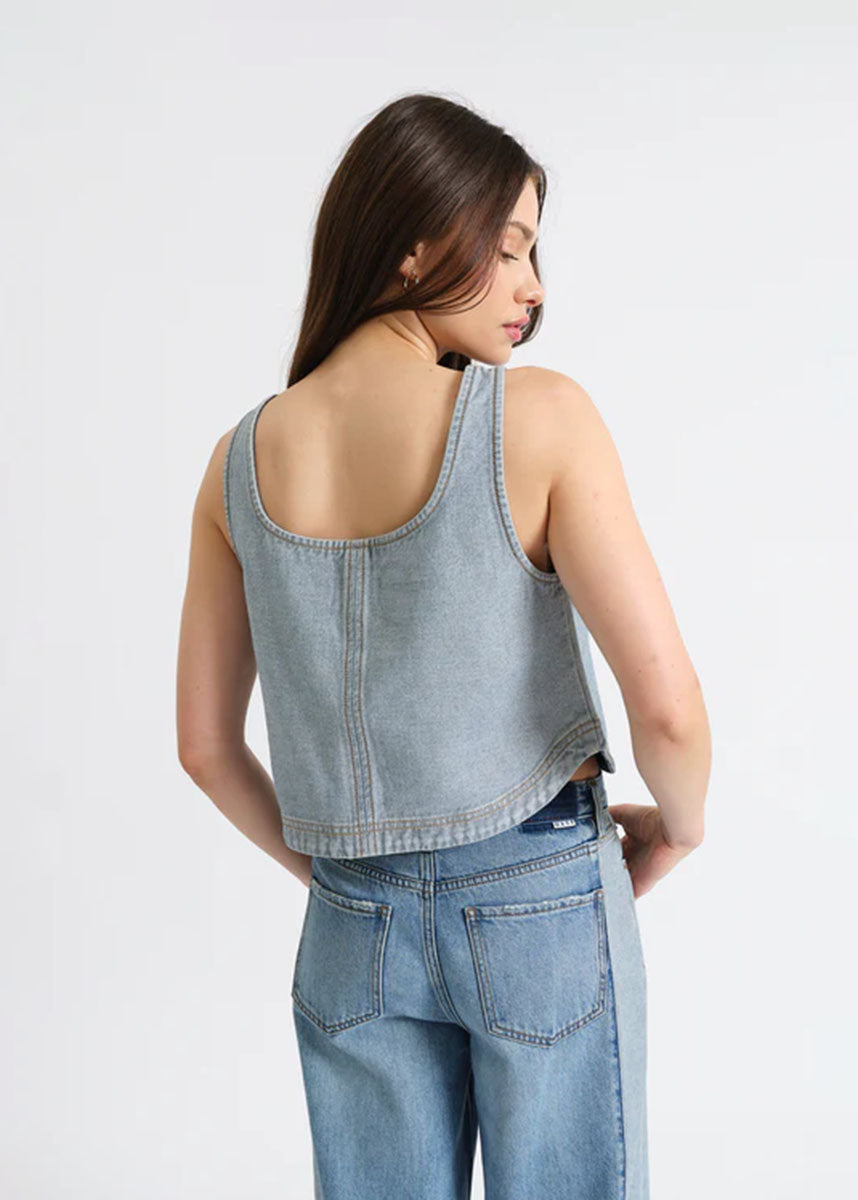 Solana Sleeveless Top - Coasting