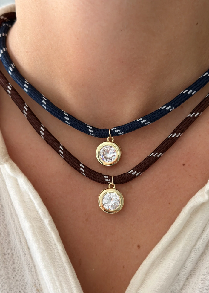 Sparkle Paracord Necklace - Navy