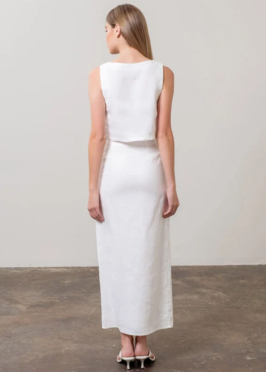 Catesby Crop Tank Top - White