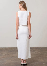 Catesby Crop Tank Top - White