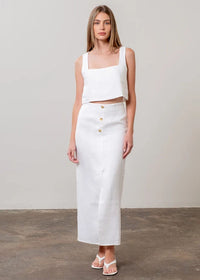 Catesby Crop Tank Top - White