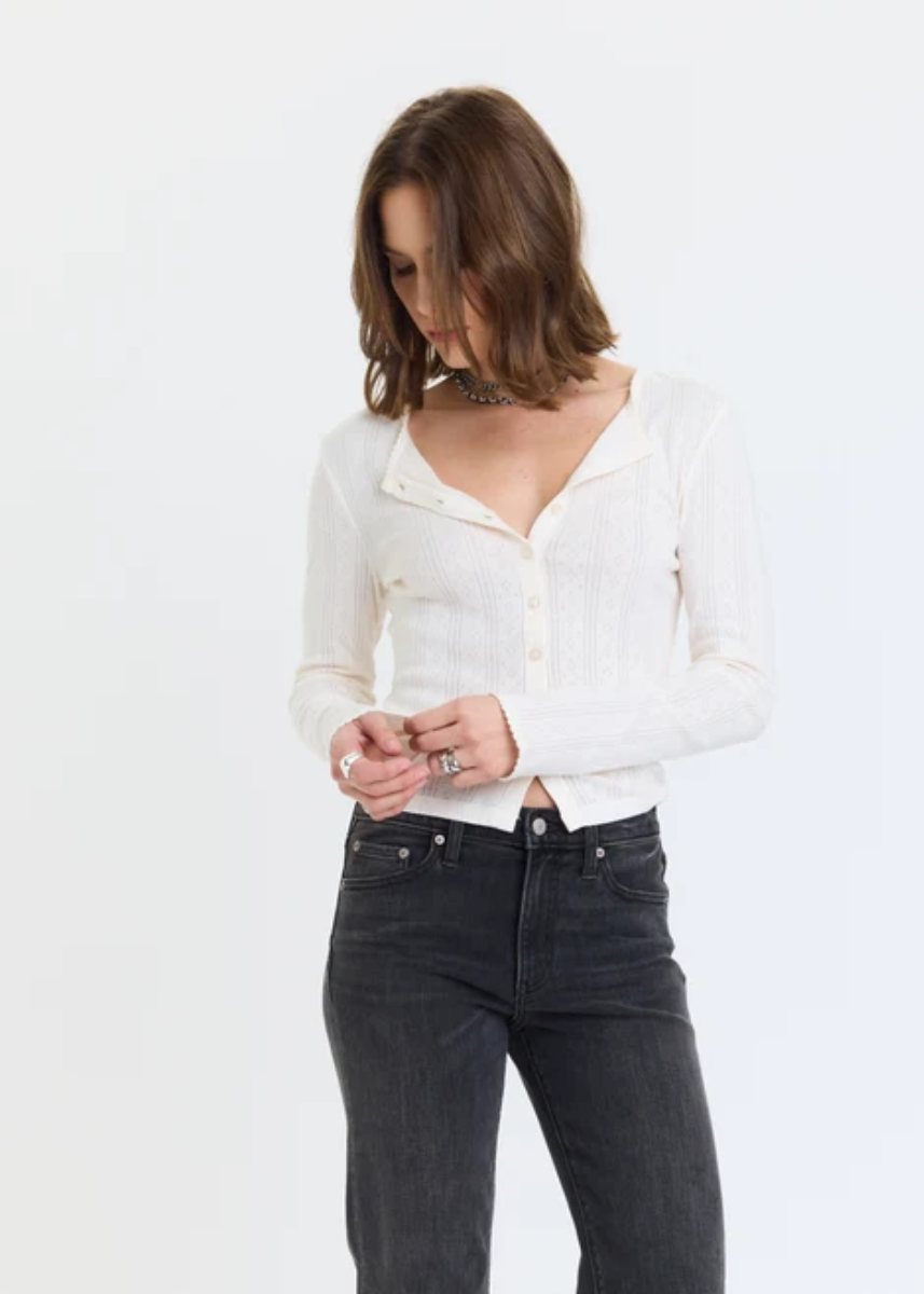Stargazer Pointelle Cardigan - Cloud Dancer