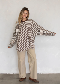 Striped Long Sleeve - Brown