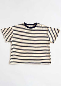 Landon Striped Tee - Natural Navy
