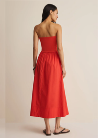 Sunsought Strapless Midi Dress - Lychee