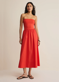 Sunsought Strapless Midi Dress - Lychee