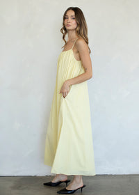 Diana Chalk Stripe Midi Dress - Butter