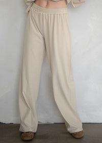 Joey Striped Fleece Lounge Pant - Beige