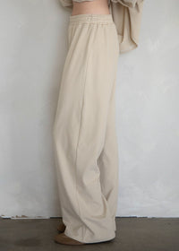Joey Striped Fleece Lounge Pant - Beige