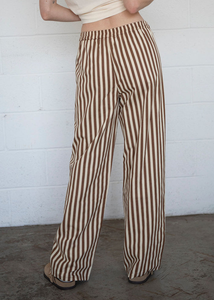 Amelie Striped Pants - Brown