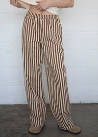 Amelie Striped Pants - Brown