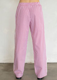 Striped Lace Track Pants - Red