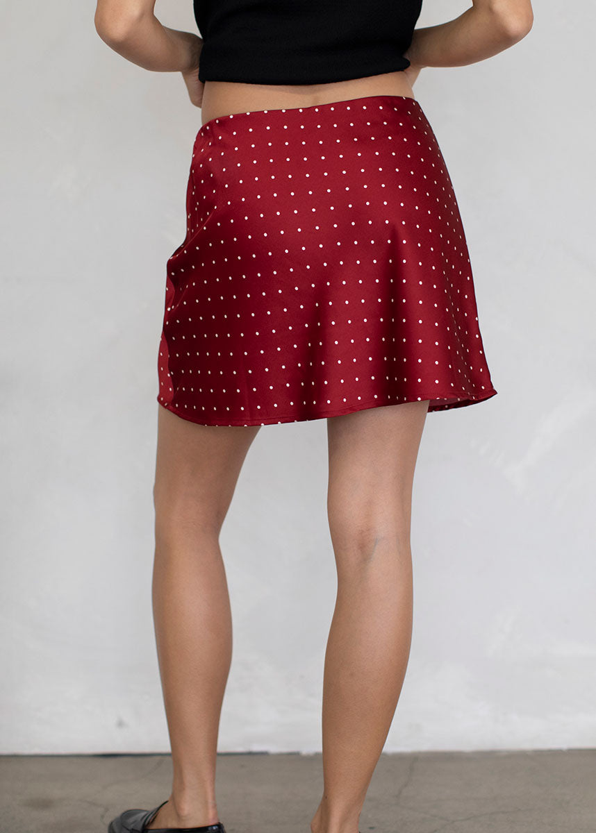 Jess Polka Dot Mini Skirt - Red
