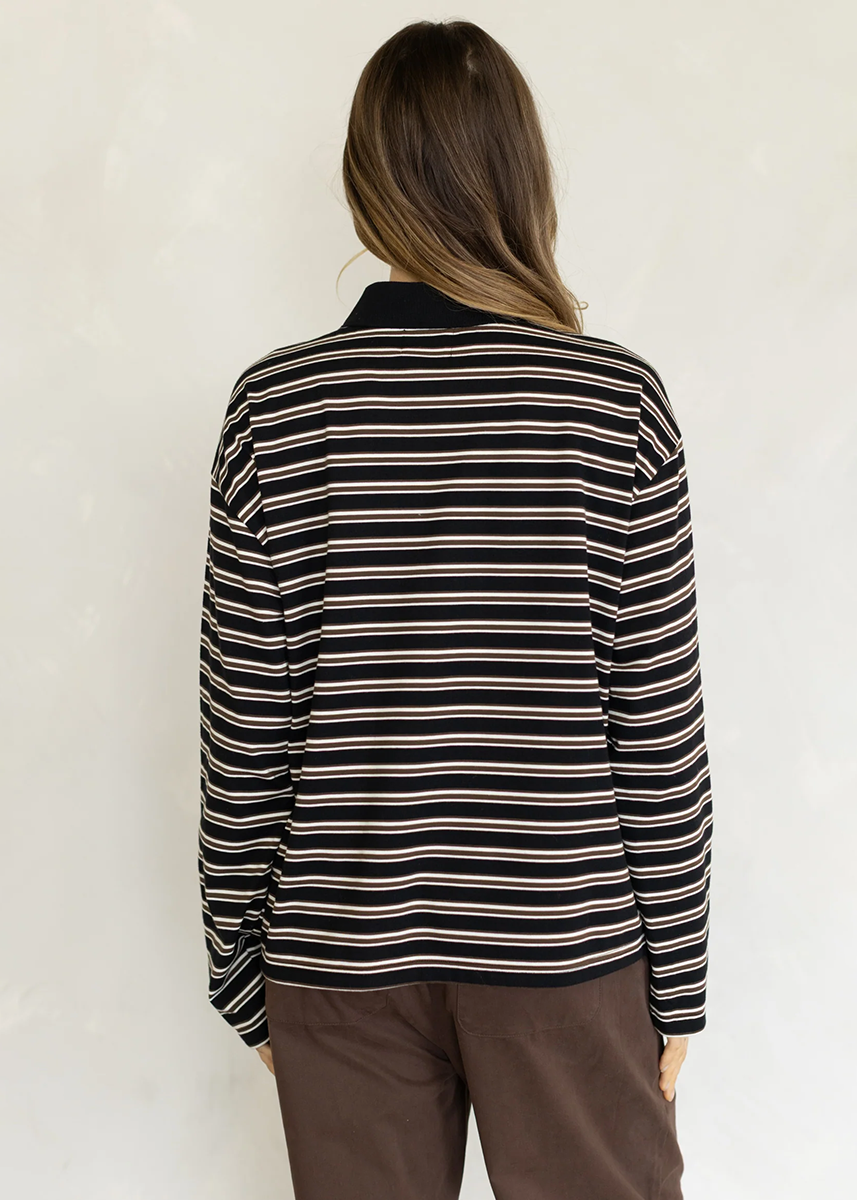 Esther Polo Long Sleeve Top - Midnight