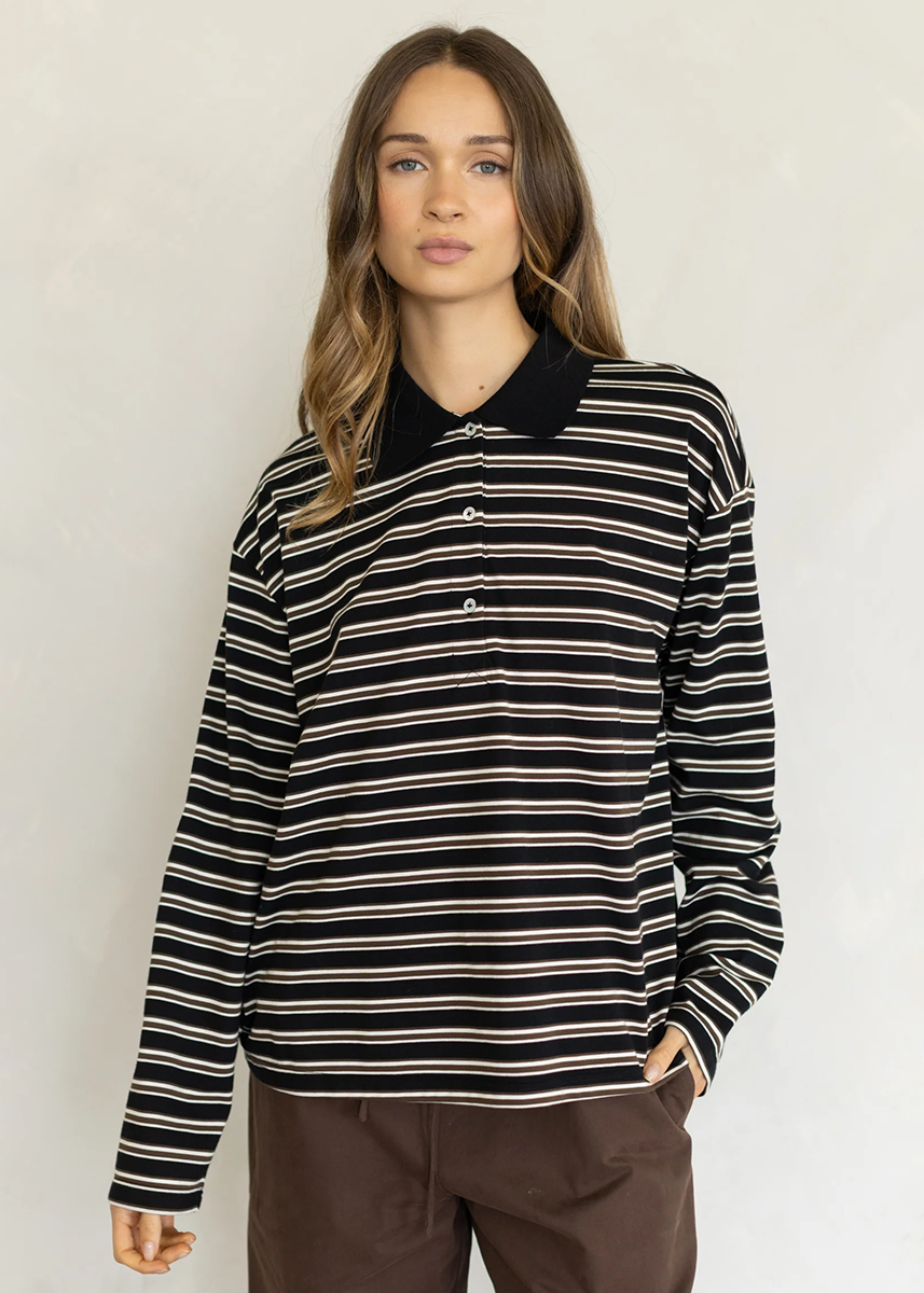 Esther Polo Long Sleeve Top - Midnight