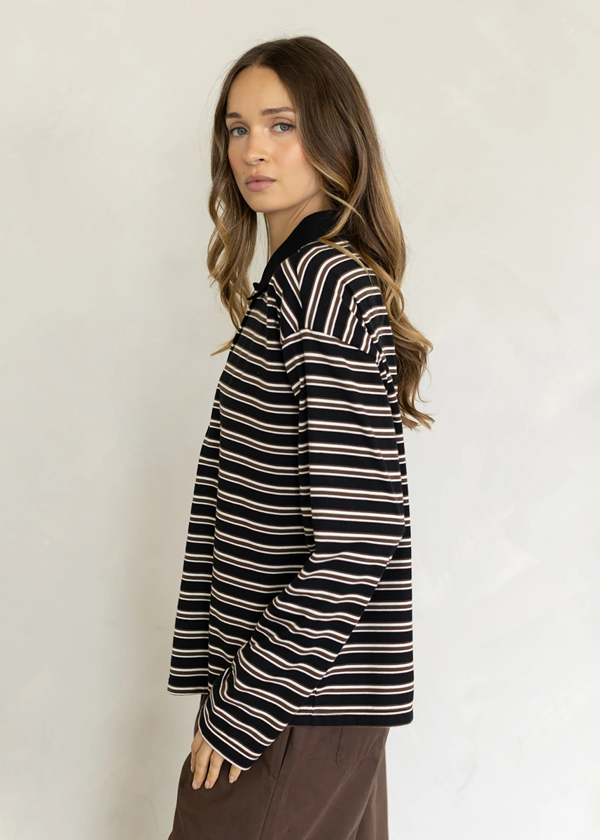 Esther Polo Long Sleeve Top - Midnight