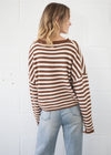 Piper Striped Cardigan - Ivory & Brown