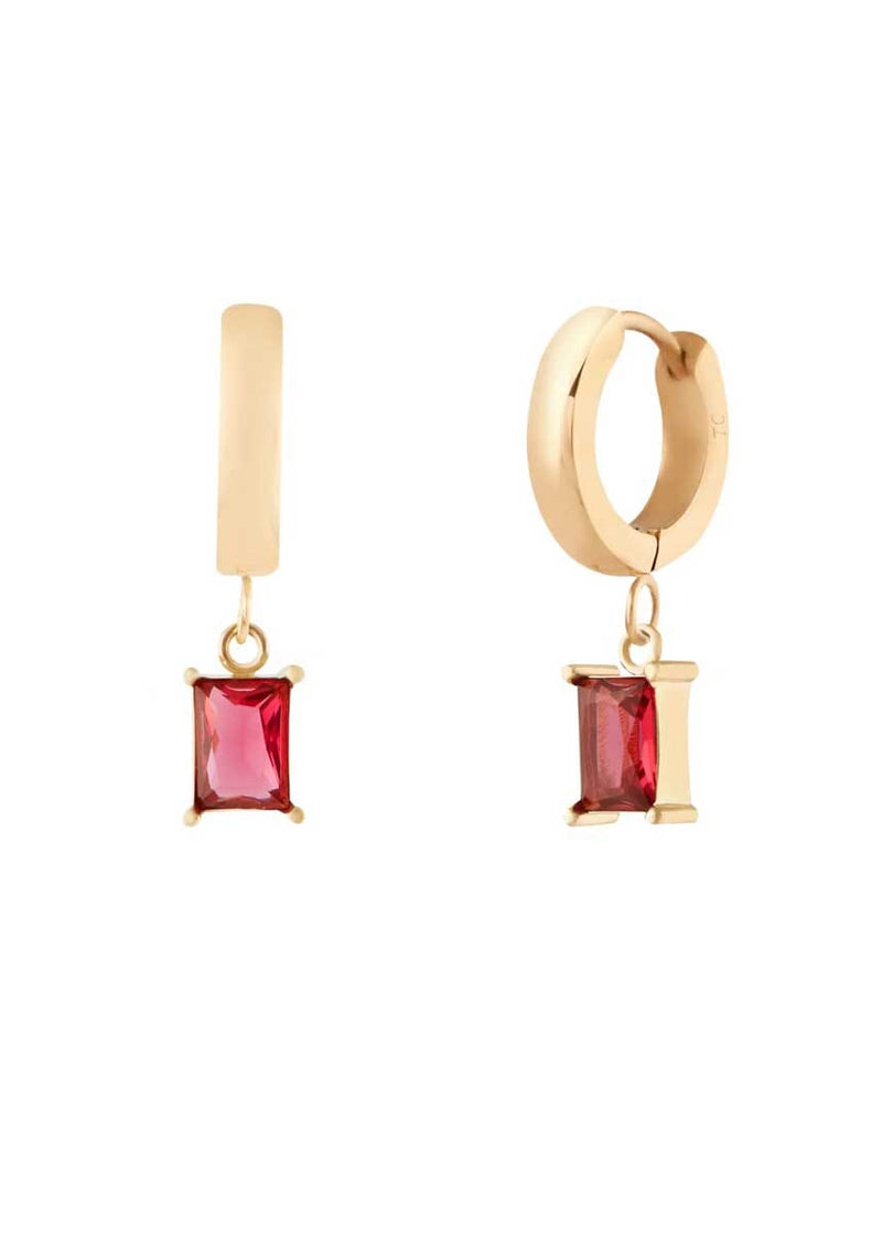 Ruby Hoops - Gold