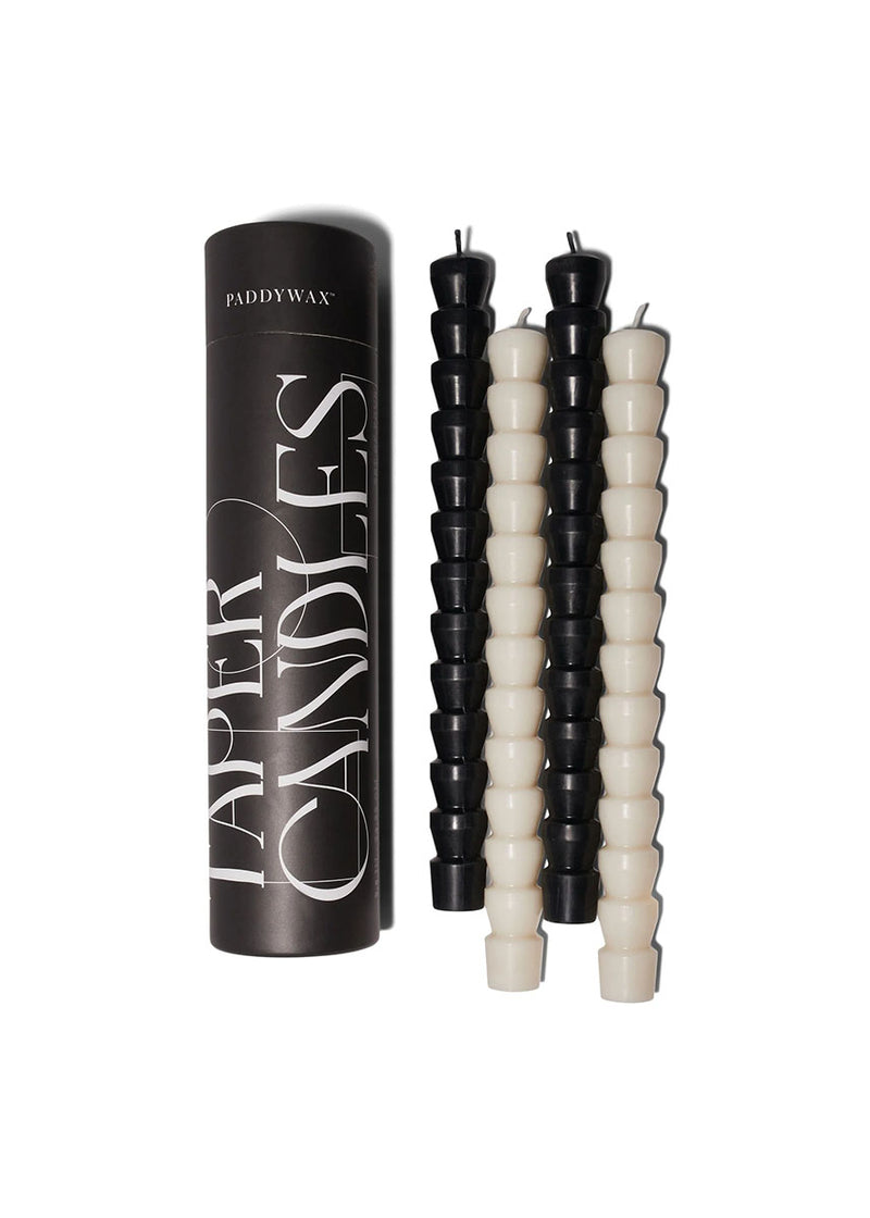 Tube Taper Candles Set - Black & White