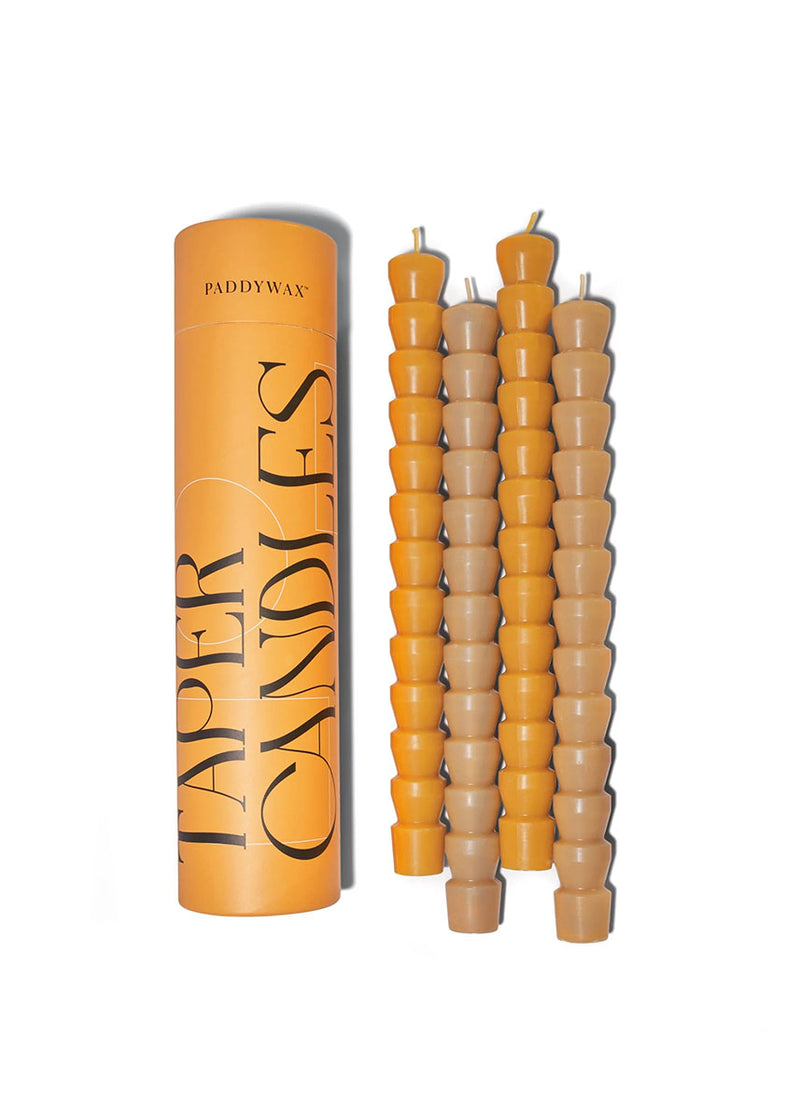 Tube Taper Candles Set - Burnt Orange & Peach