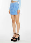 Cinderella Velvet Sequin Mini Skirt - Powder Blue
