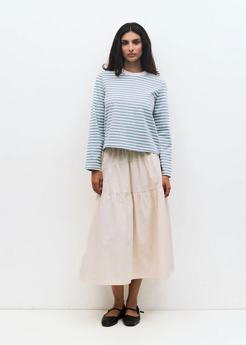 The Kathleen Top - Blue Cream