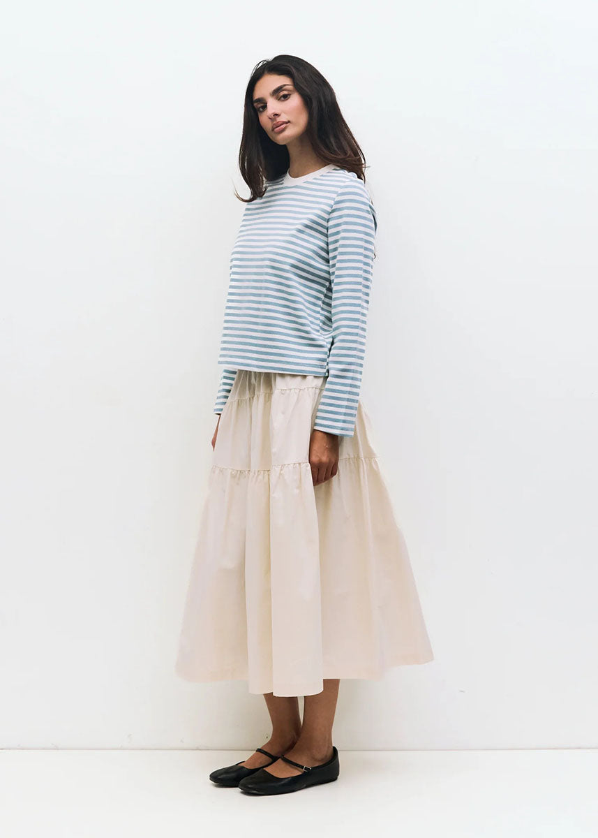 The Kathleen Top - Blue Cream
