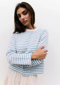 The Kathleen Top - Blue Cream